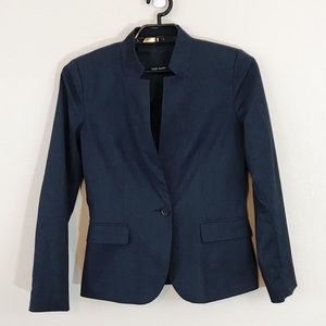 💐Zara Basics Sz 6 Black Blazer Notched Lapel